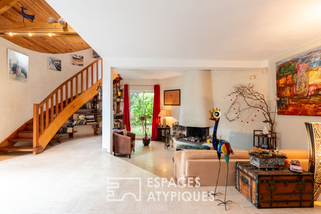 Large format architect house in vintage style