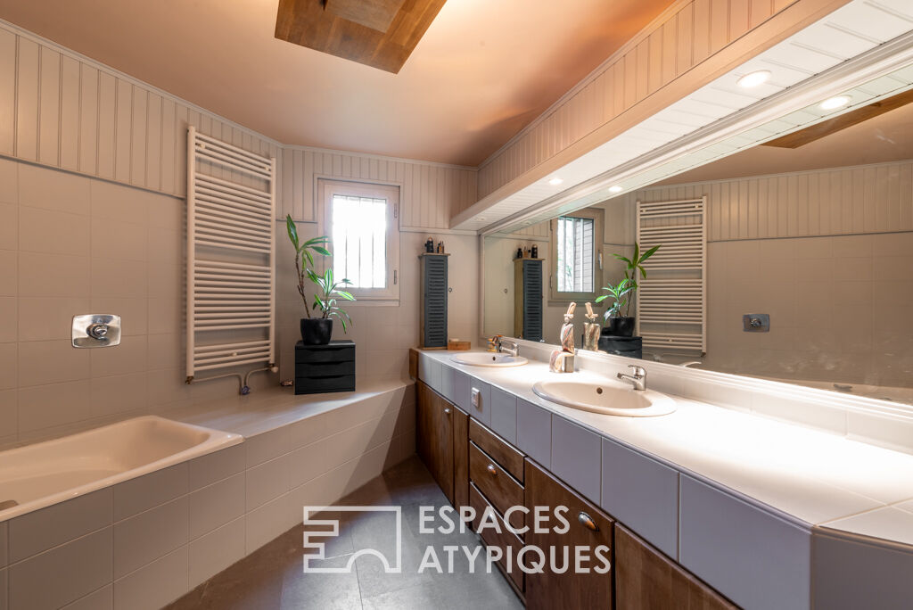 Large format architect house in vintage style