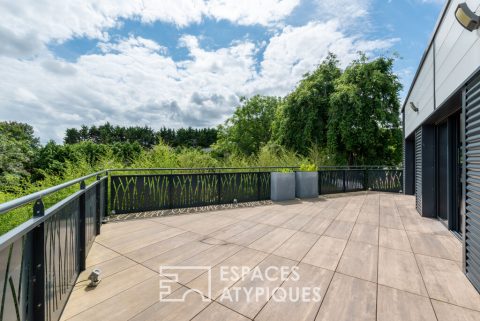 Contemporary house on stilts with view