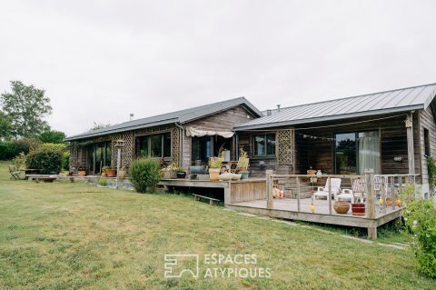 Maison en bois de plain pied en bord de mer