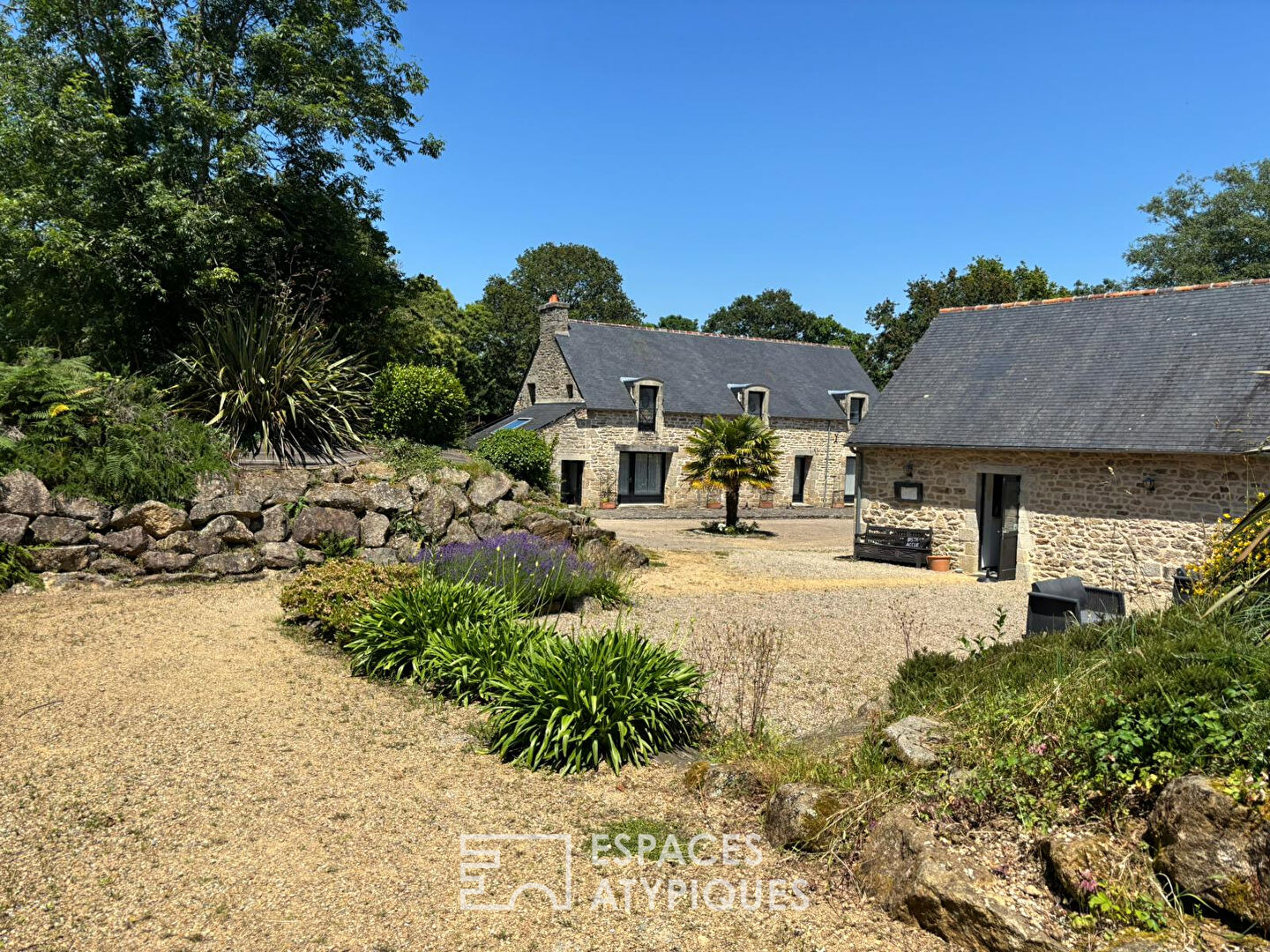 Property and its eco lodge nestled in a green setting