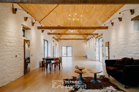 Property and its eco lodge nestled in a green setting
