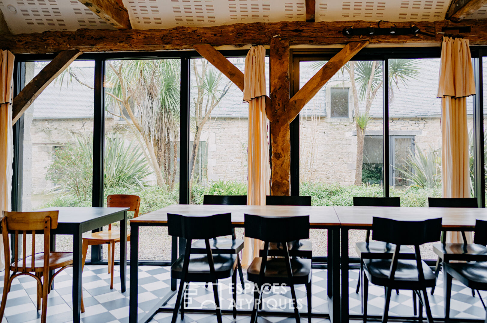 Property and its eco lodge nestled in a green setting