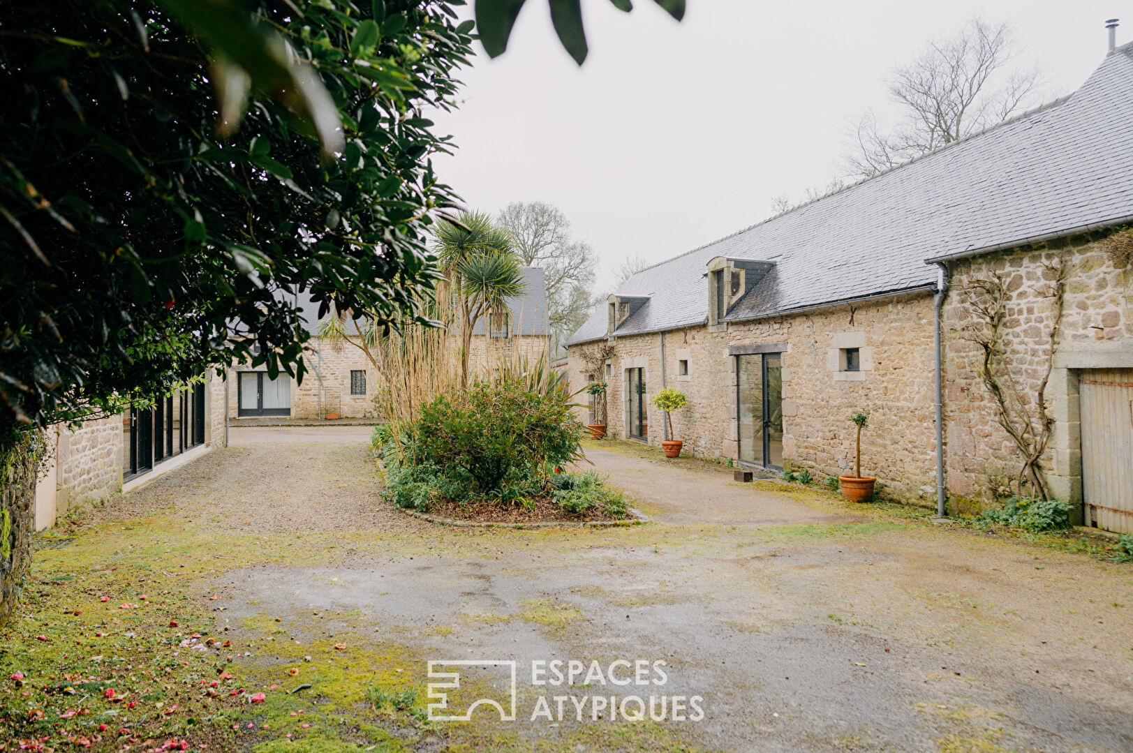 Property and its eco lodge nestled in a green setting