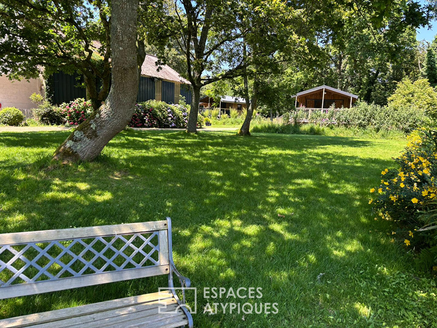 Property and its eco lodge nestled in a green setting