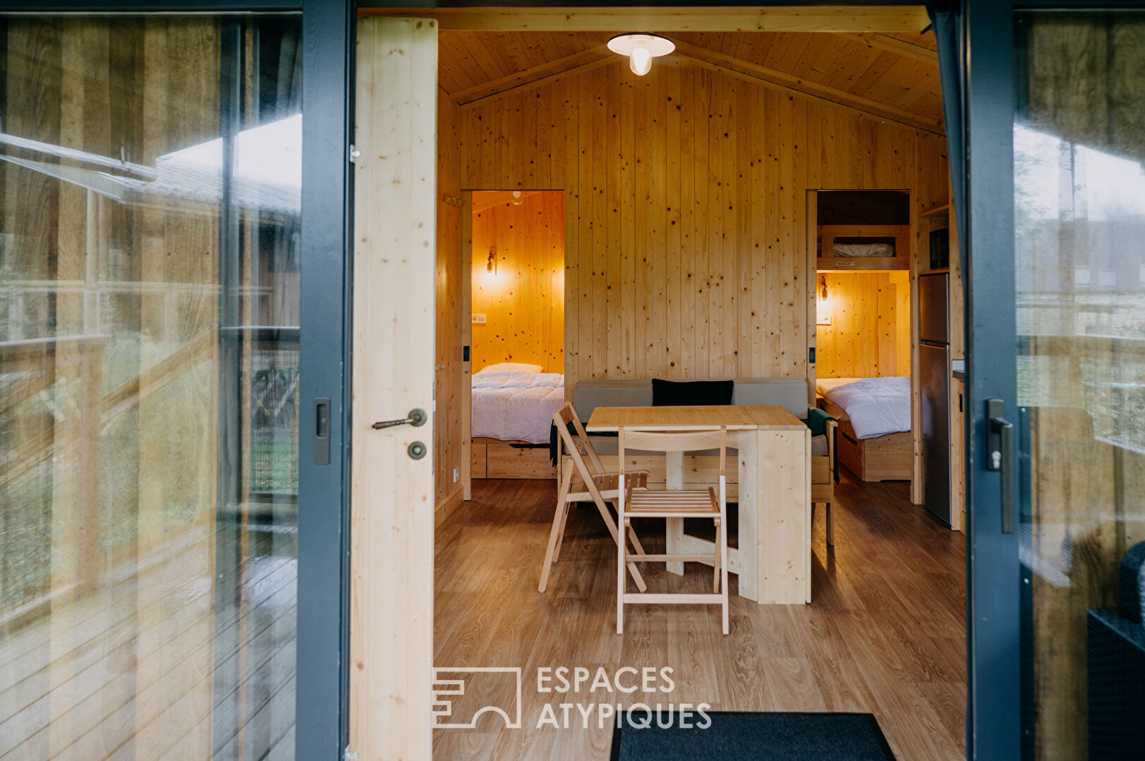 Property and its eco lodge nestled in a green setting
