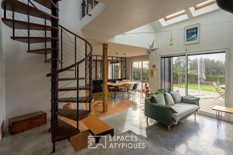 Contemporary house with unobstructed views of the river and valley