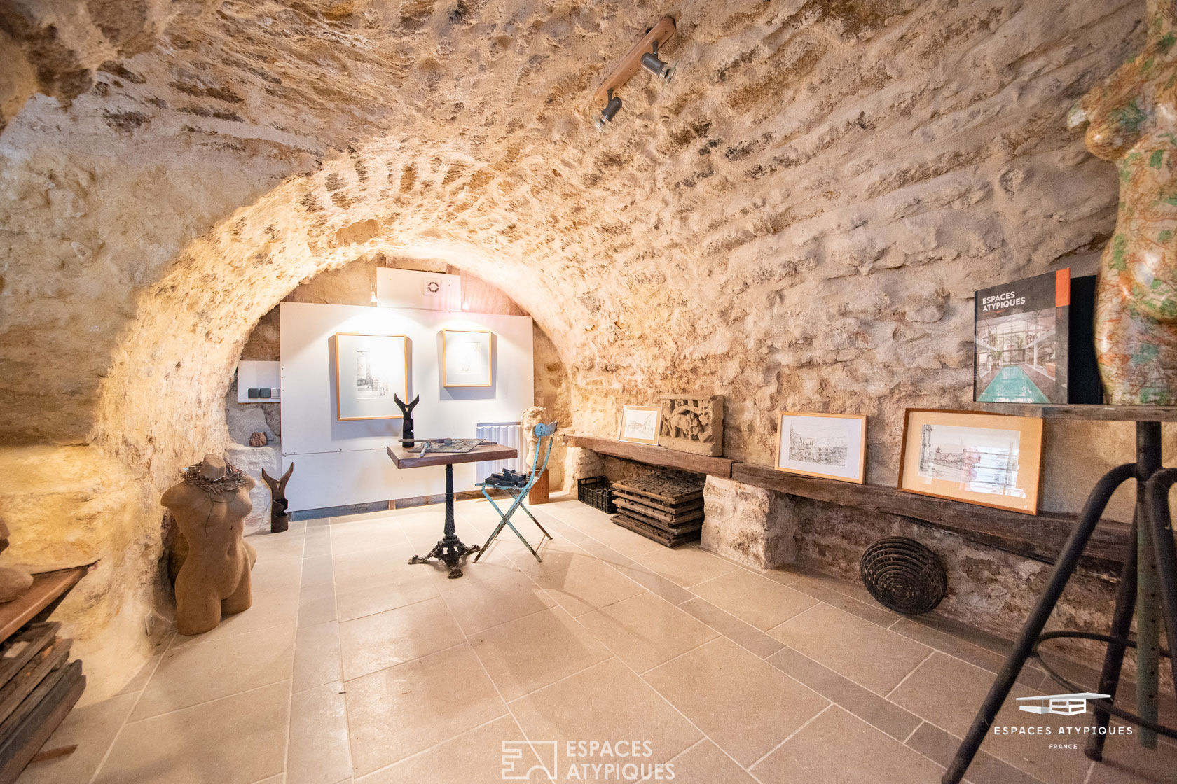 Artist workshop in a unique place and his stone house