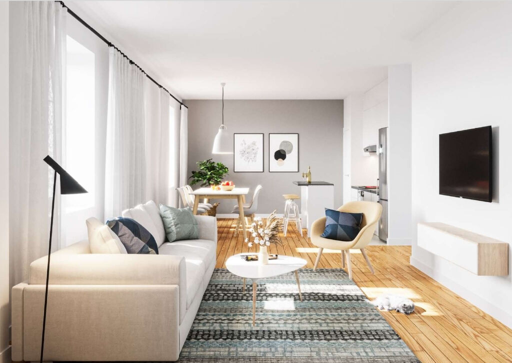 Contemporary apartment in « roz » granite