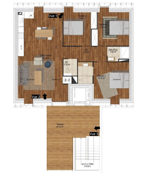 Appartement  4 pièce(s) 91 m2