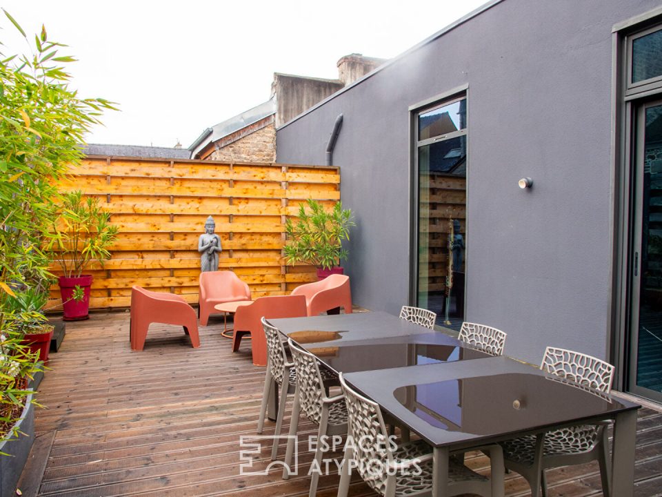 Élégant loft d'architecte et sa terrasse en centre-ville de Dinan