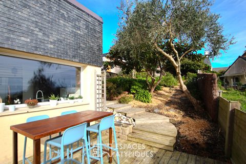 Maison de pêcheur  et son extension  vue mer à Pors Even