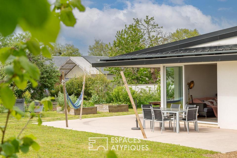 Maison contemporaine 237m²  de plain-pied, 2 gîtes,  proximité mer