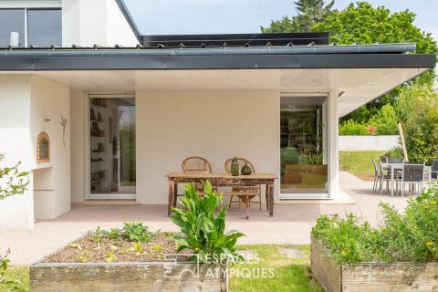 Maison contemporaine de plain-pied, 2 gîtes,  proximité mer