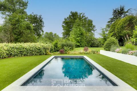 A charming property nestled in lush greenery