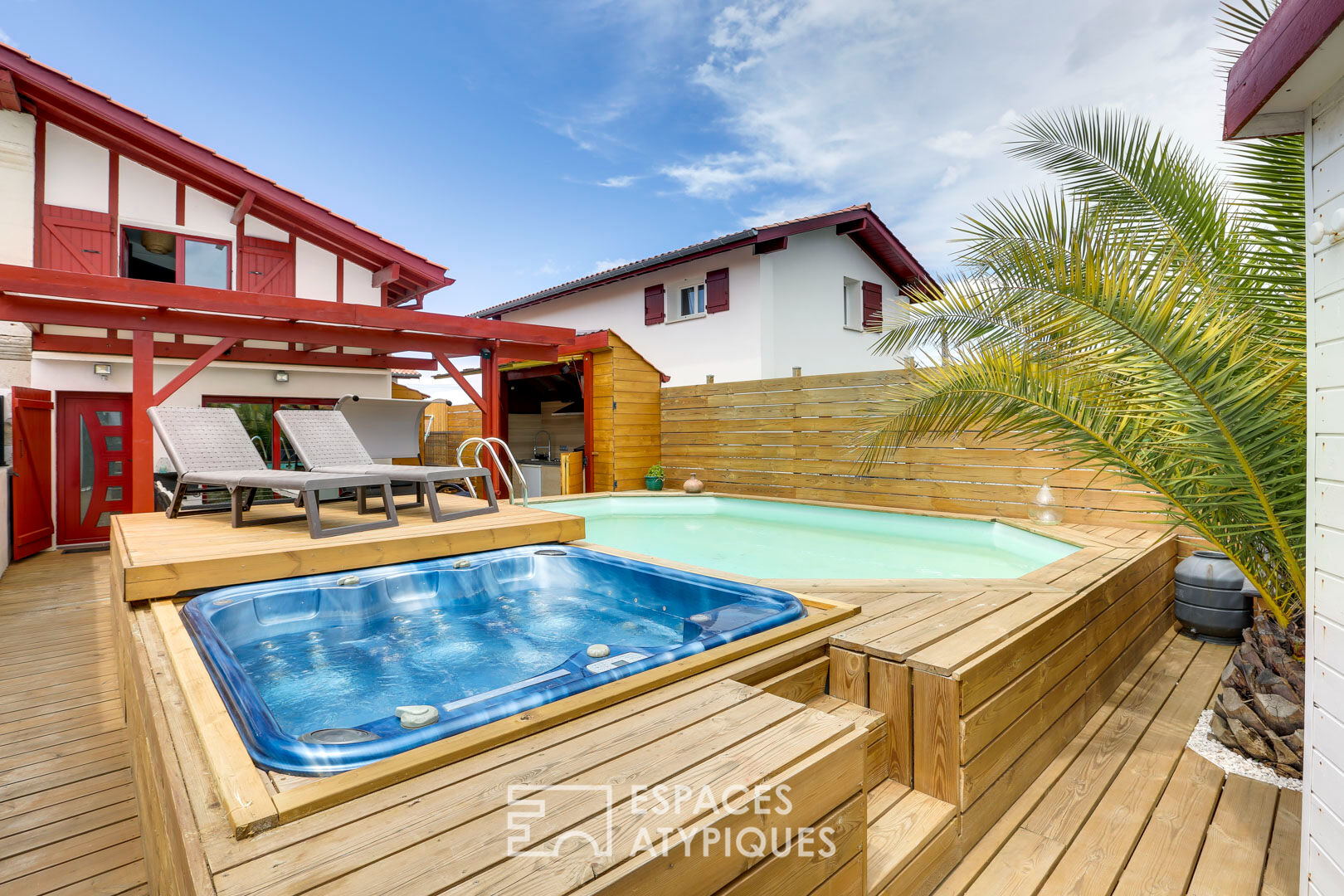 Duplex house with swimming pool