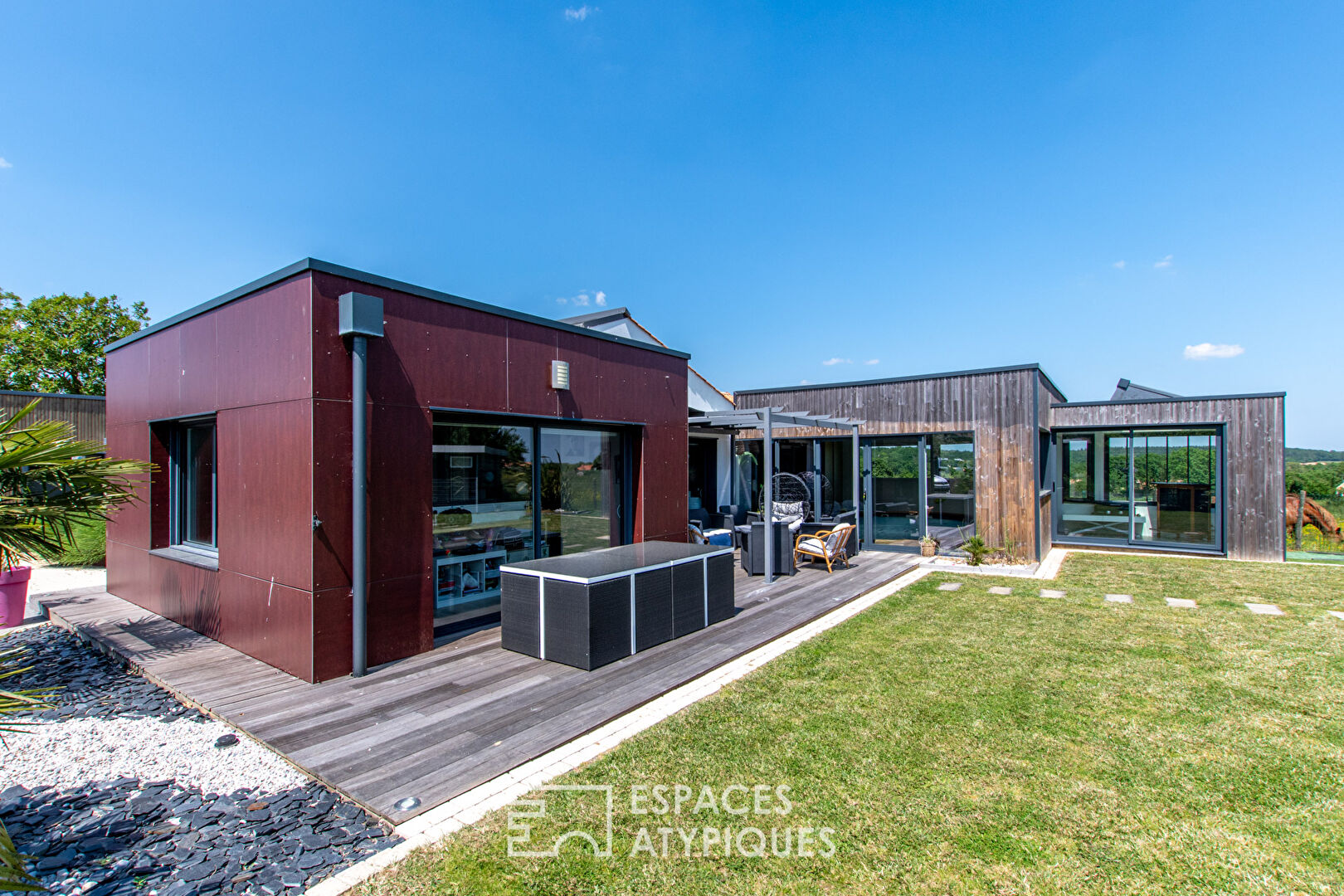 Beautiful contemporary cubic design with swimming pool