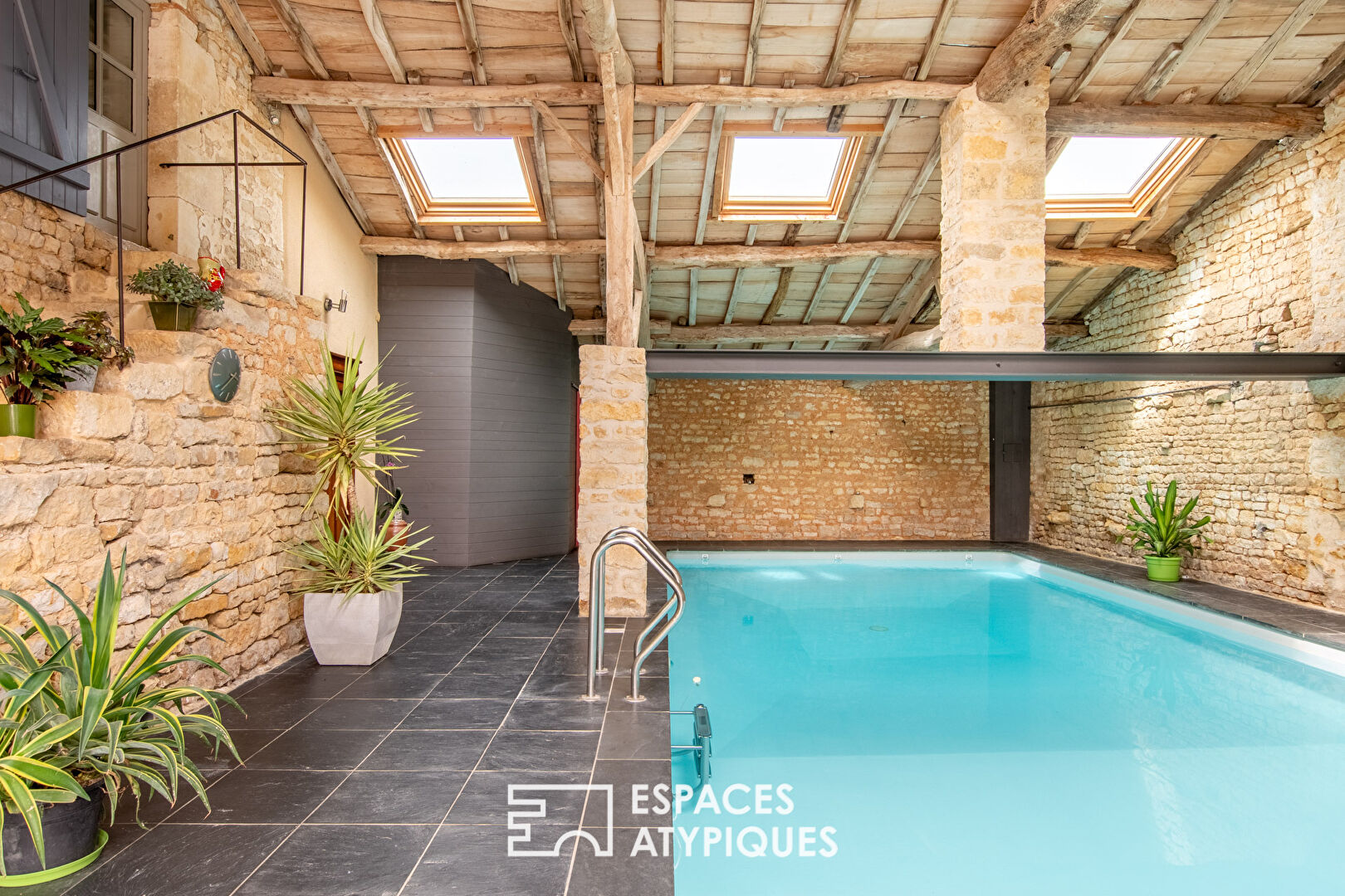 Majestic renovated stone property with indoor pool