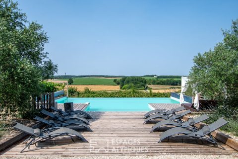Grande propriété campagnarde avec piscine et vue panoramique