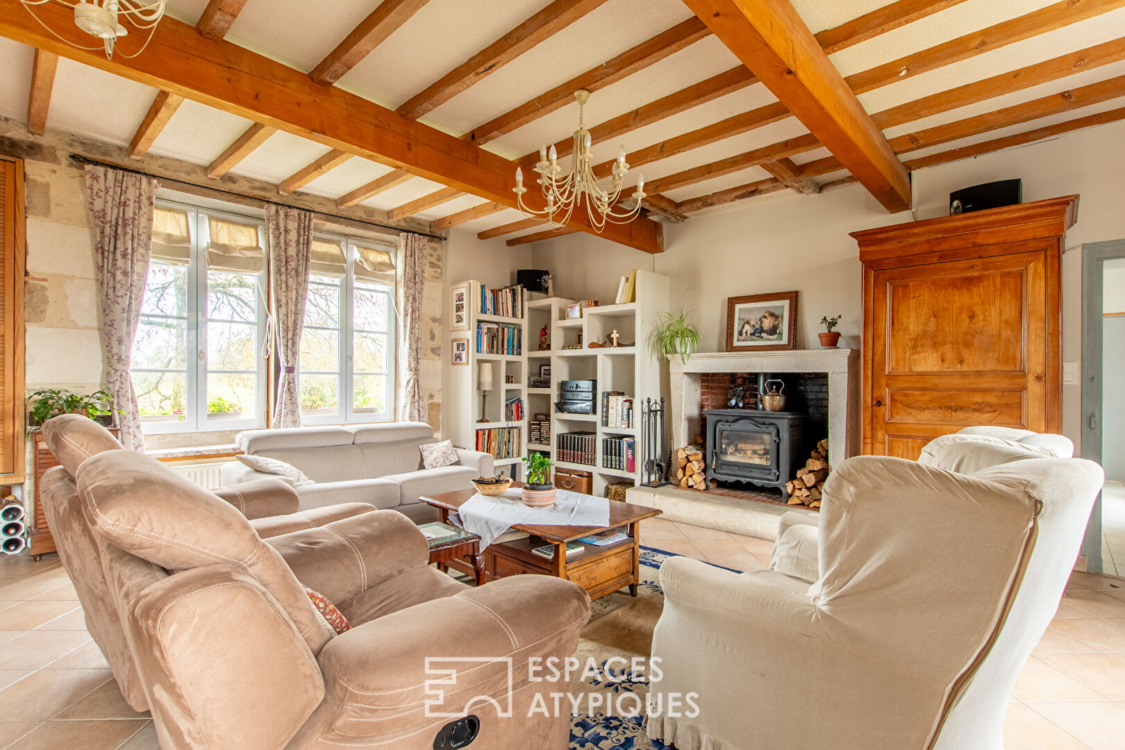 Former school renovated with a view of the river