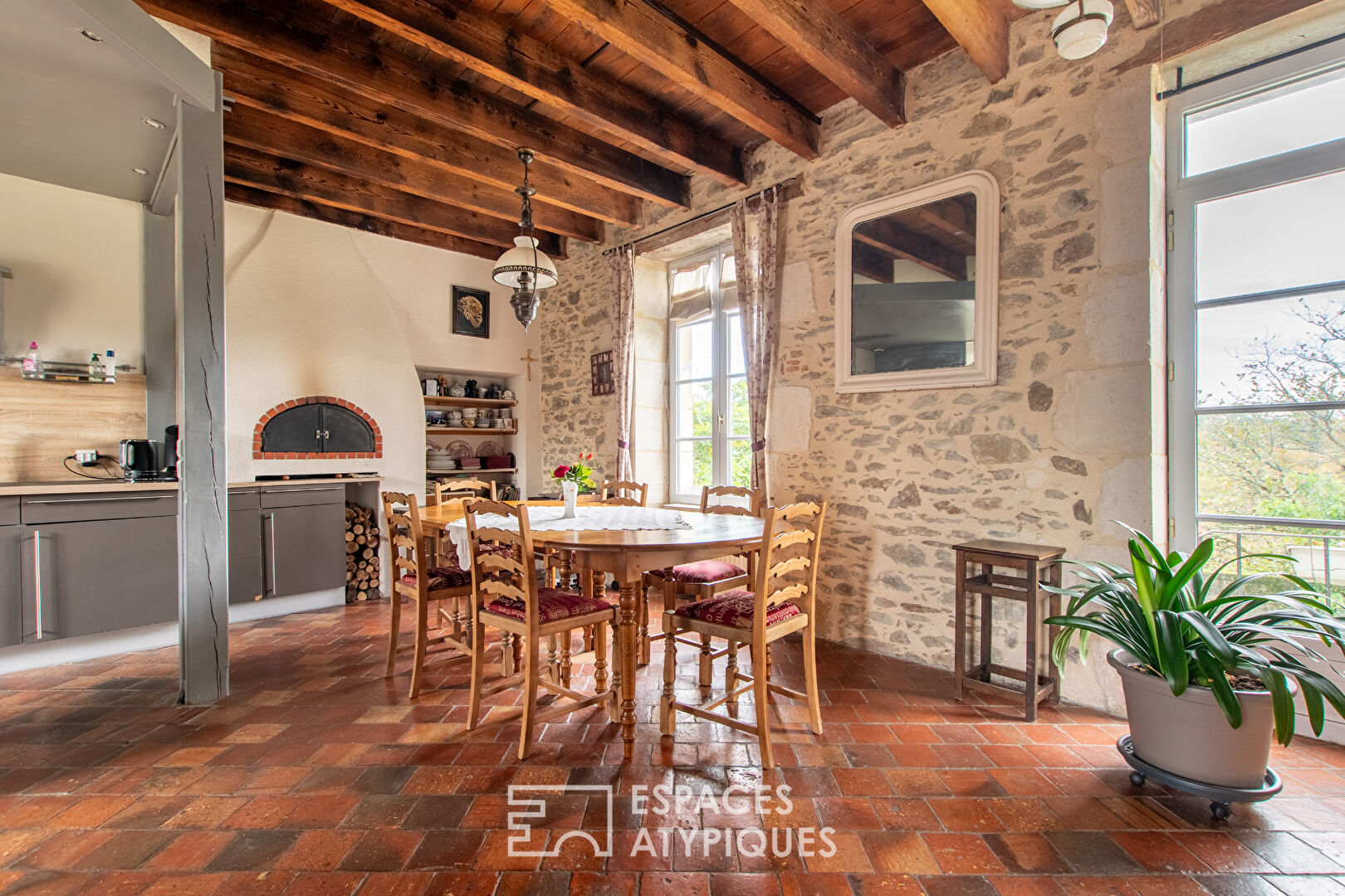 Former school renovated with a view of the river