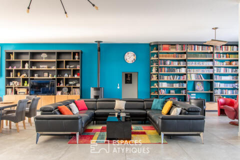 Maison contemporaine avec piscine intérieure