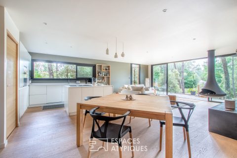 Villa en bois sur la dune et dans la canopée