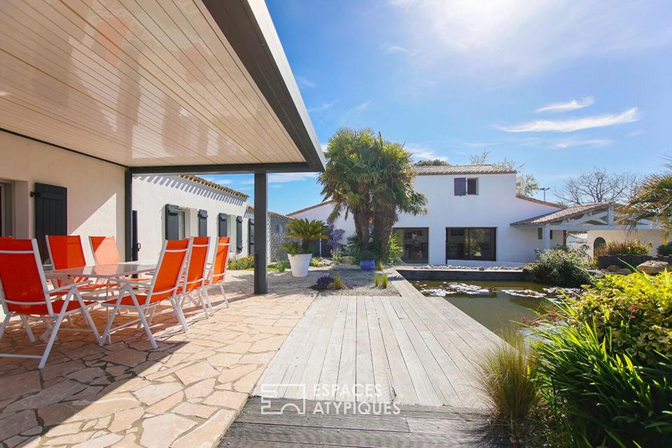 Maison d'architecte et son jardin proche des plages