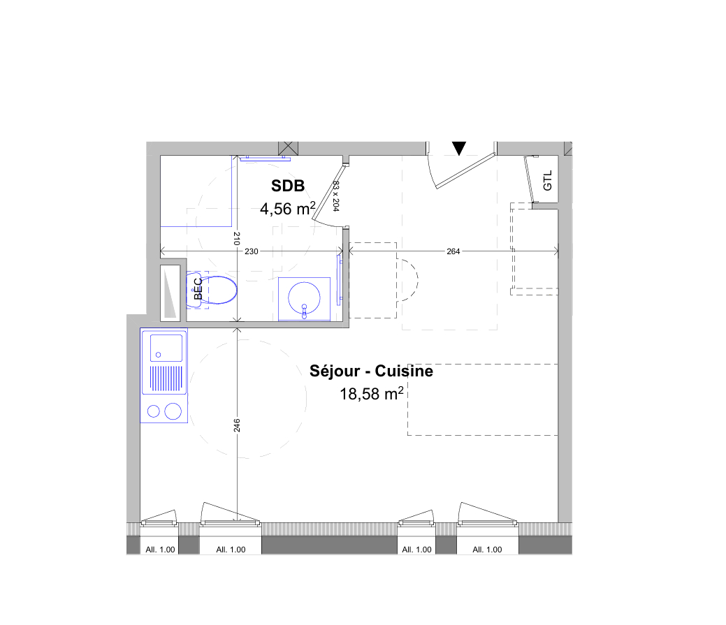 Appartement rénové à quelques pas de l’université et du parc d’Ornano