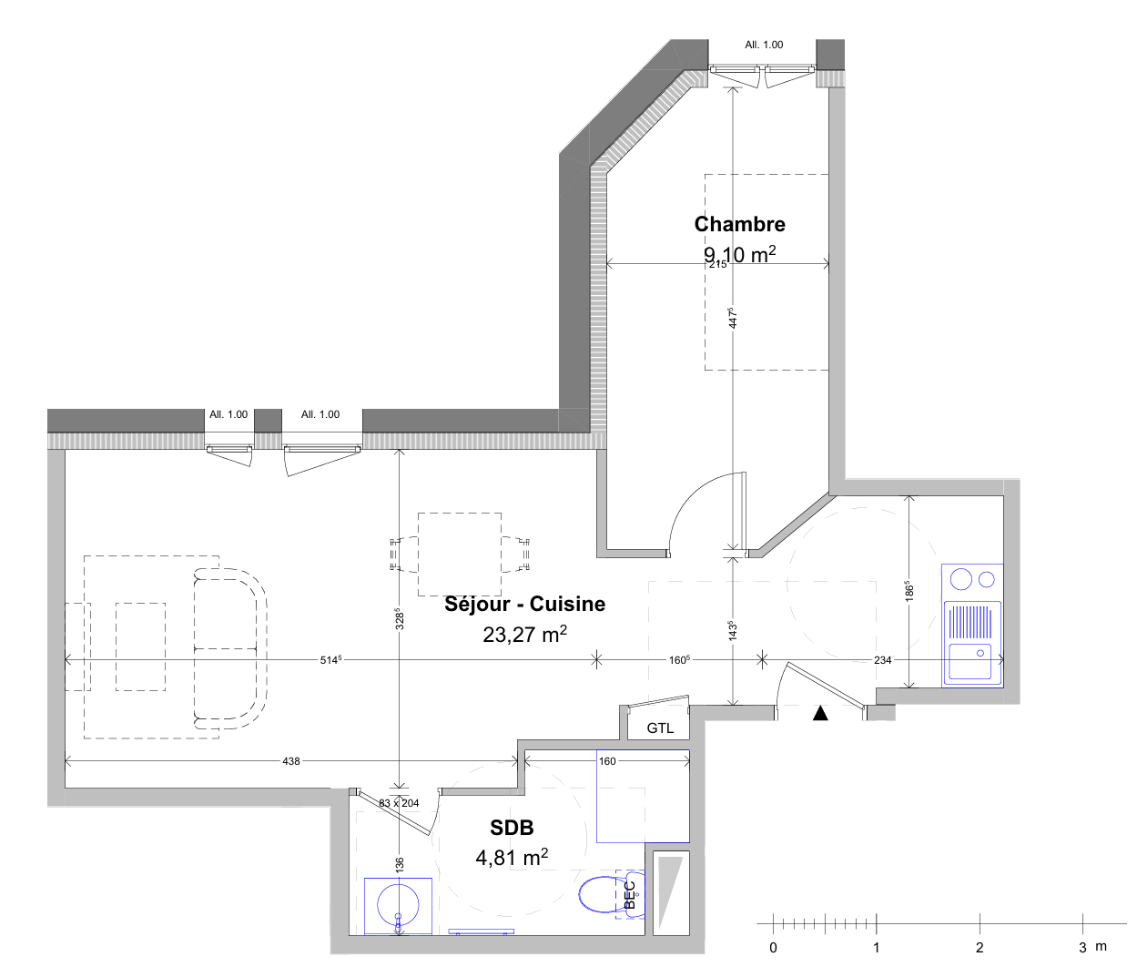 Appartement rénové à quelques pas de l’université et du parc d’Ornano