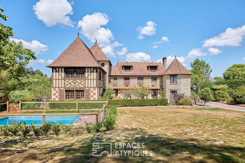 Manoir de caractère avec piscine et parc paysager