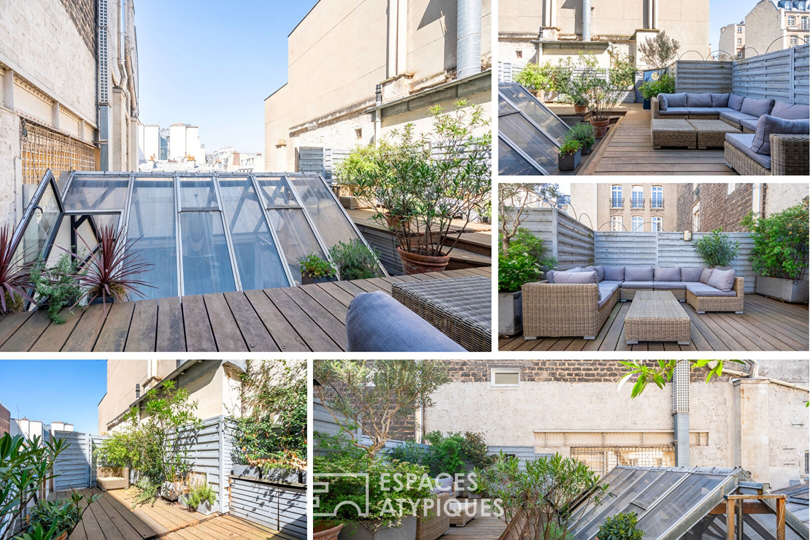 Top floor of a private mansion with rooftop very near Parc Monceau