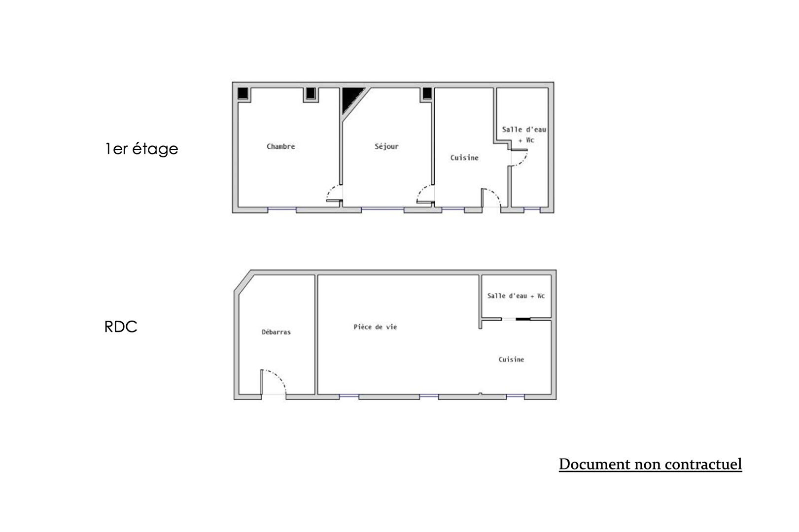 Ensemble de deux lots à réunir et à rénover aux Abbesses