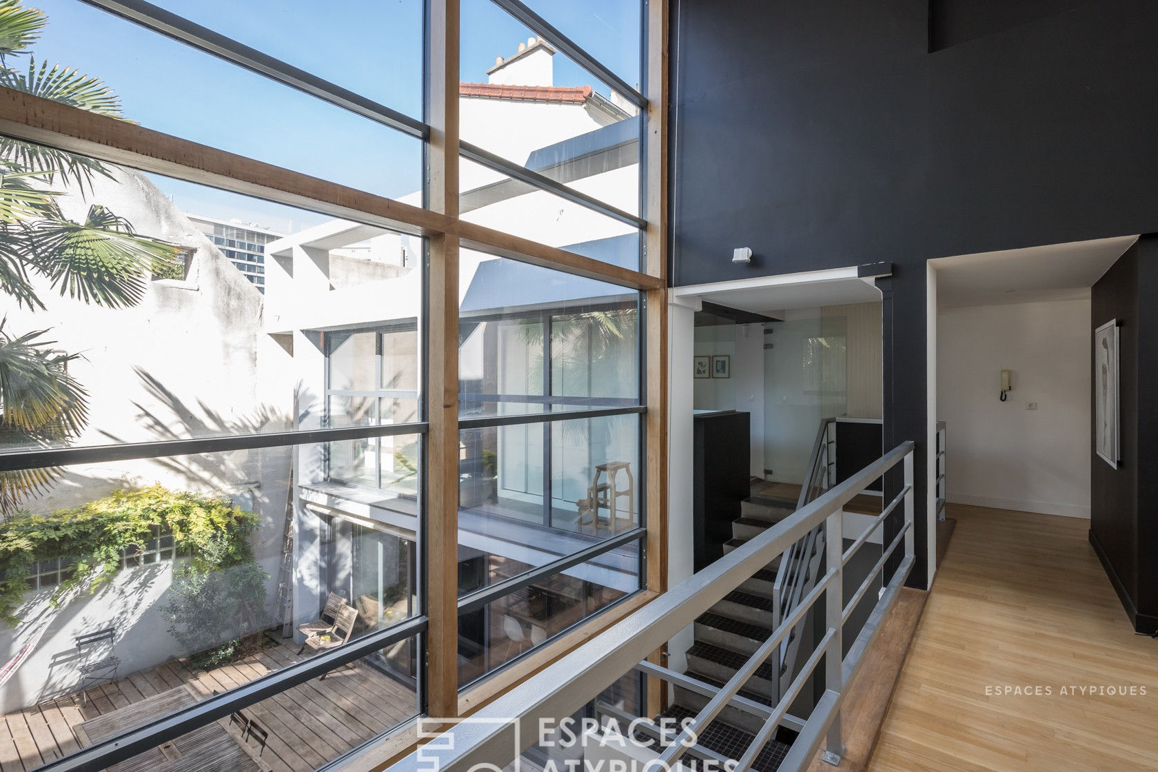 Modern house with interior garden and terrace