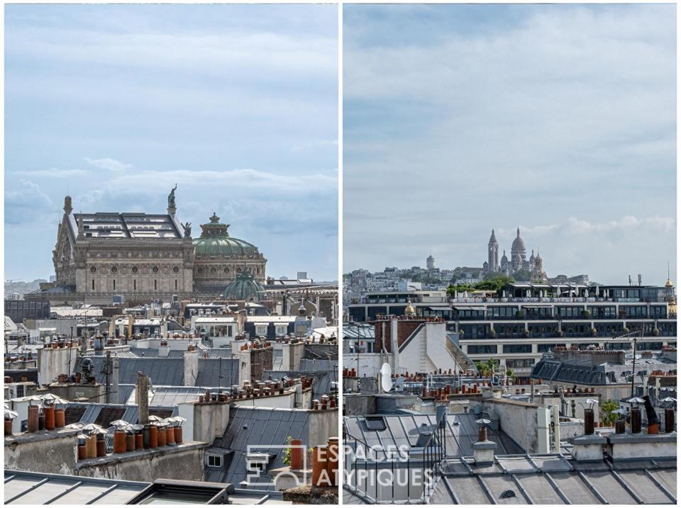 Duplex rénové en dernier étage avec vues à Madeleine