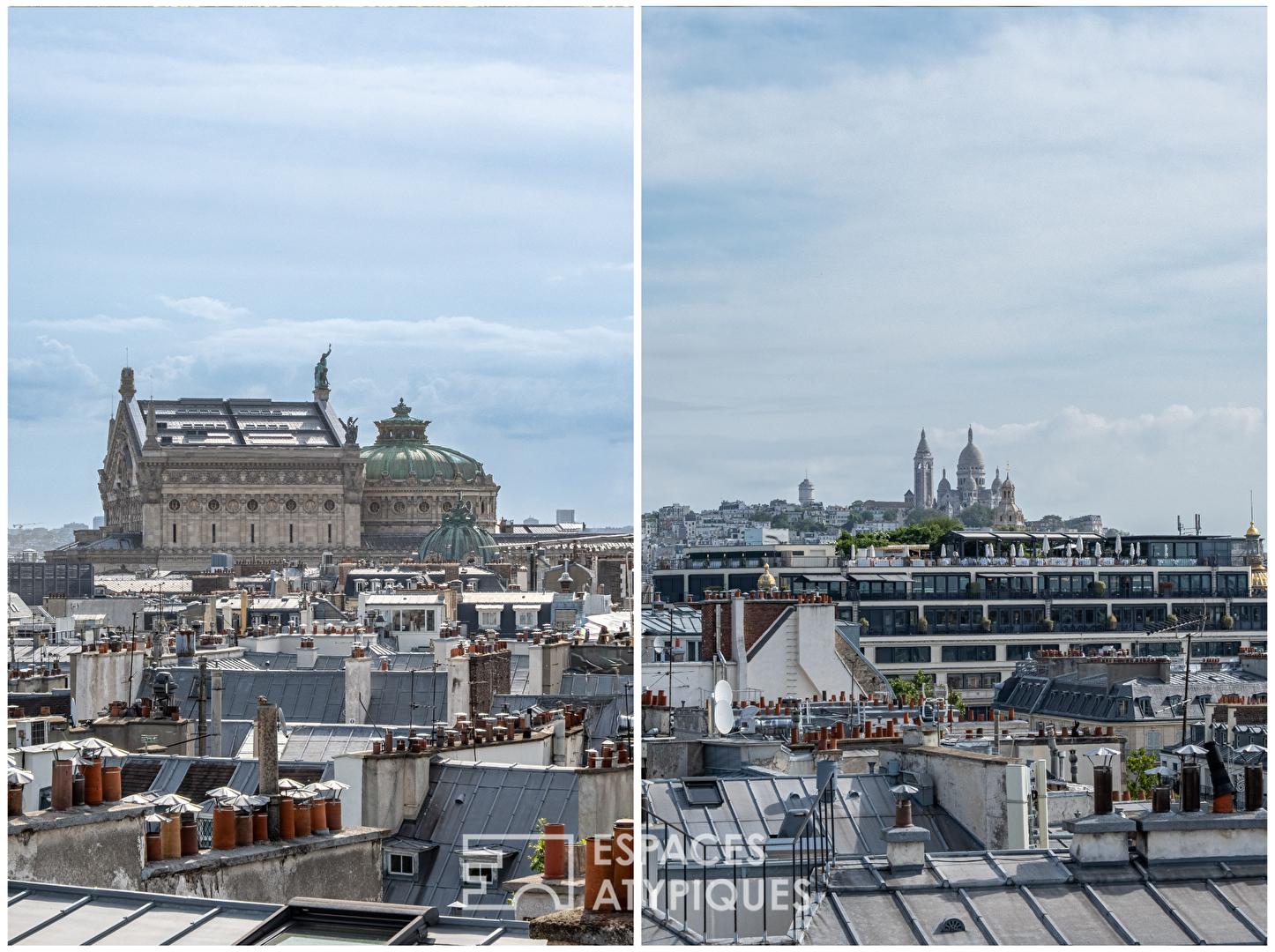 Duplex rénové en dernier étage avec vues à Madeleine