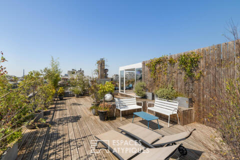 Dernier étage d&rsquo;angle avec toit terrasse et vues au coeur des Batignolles