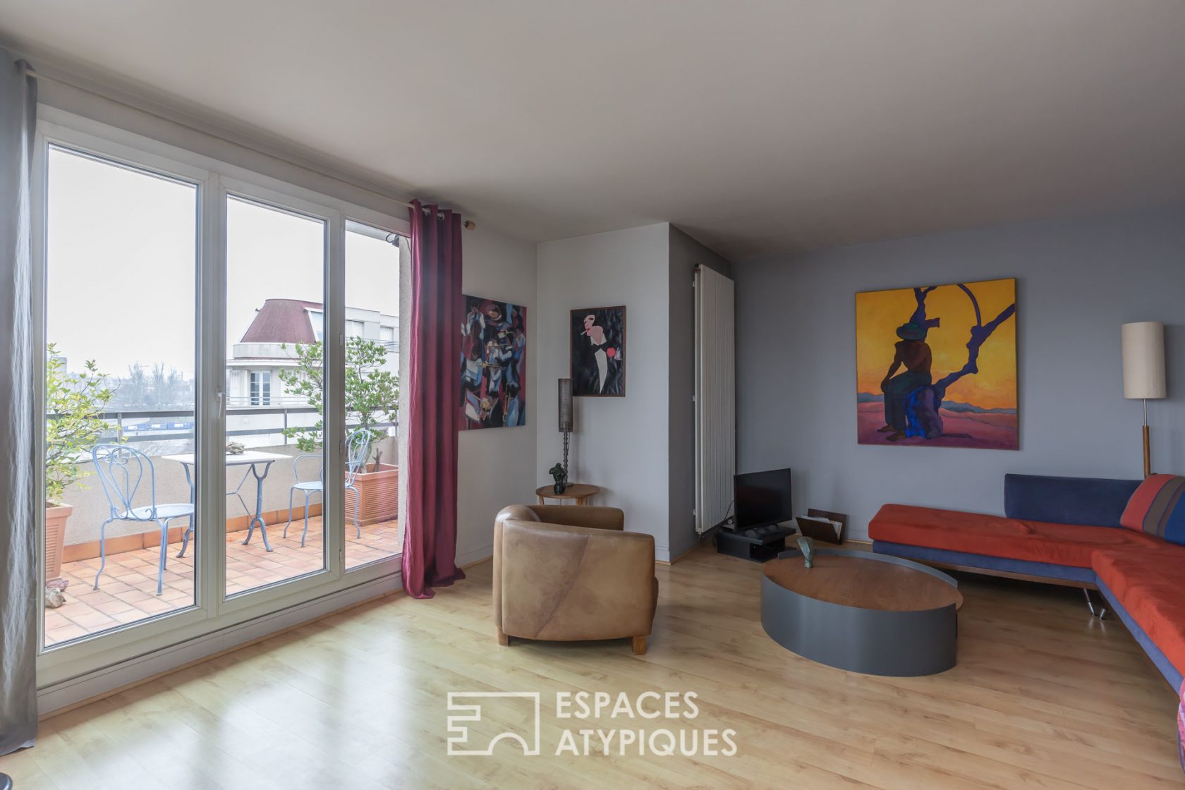 Duplex au dernier étage avec terrasses et vue sur Paris