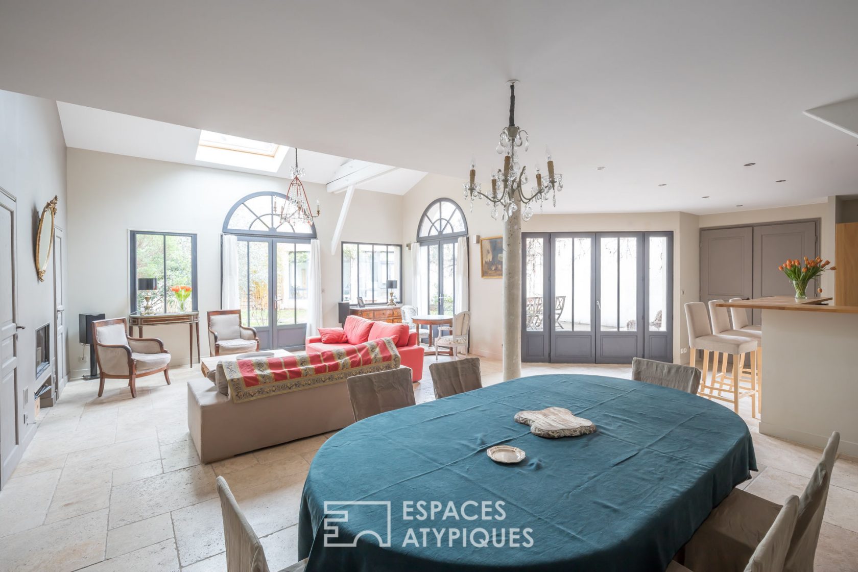 Former school revisited into a house with terrace and garden