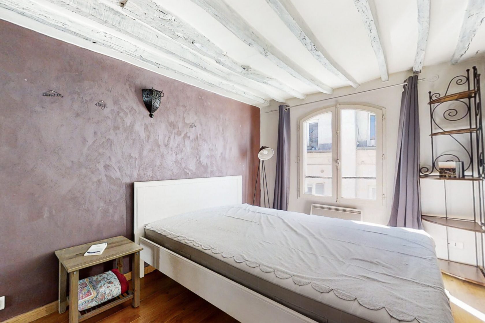 Crossing top floor and exposed beams