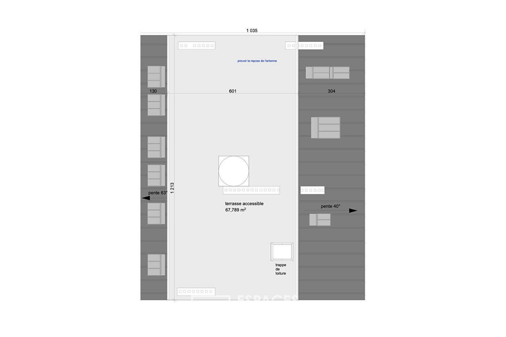 Top floor duplex with roof terrace