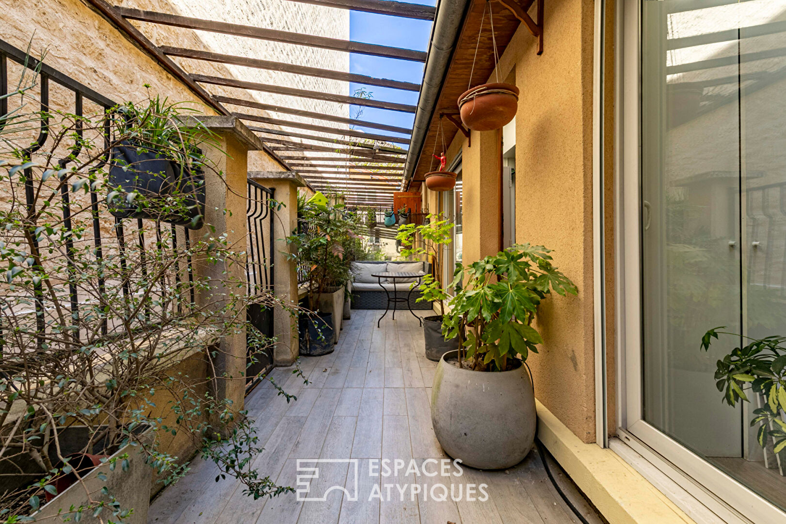 Renovated loft house with green terrace