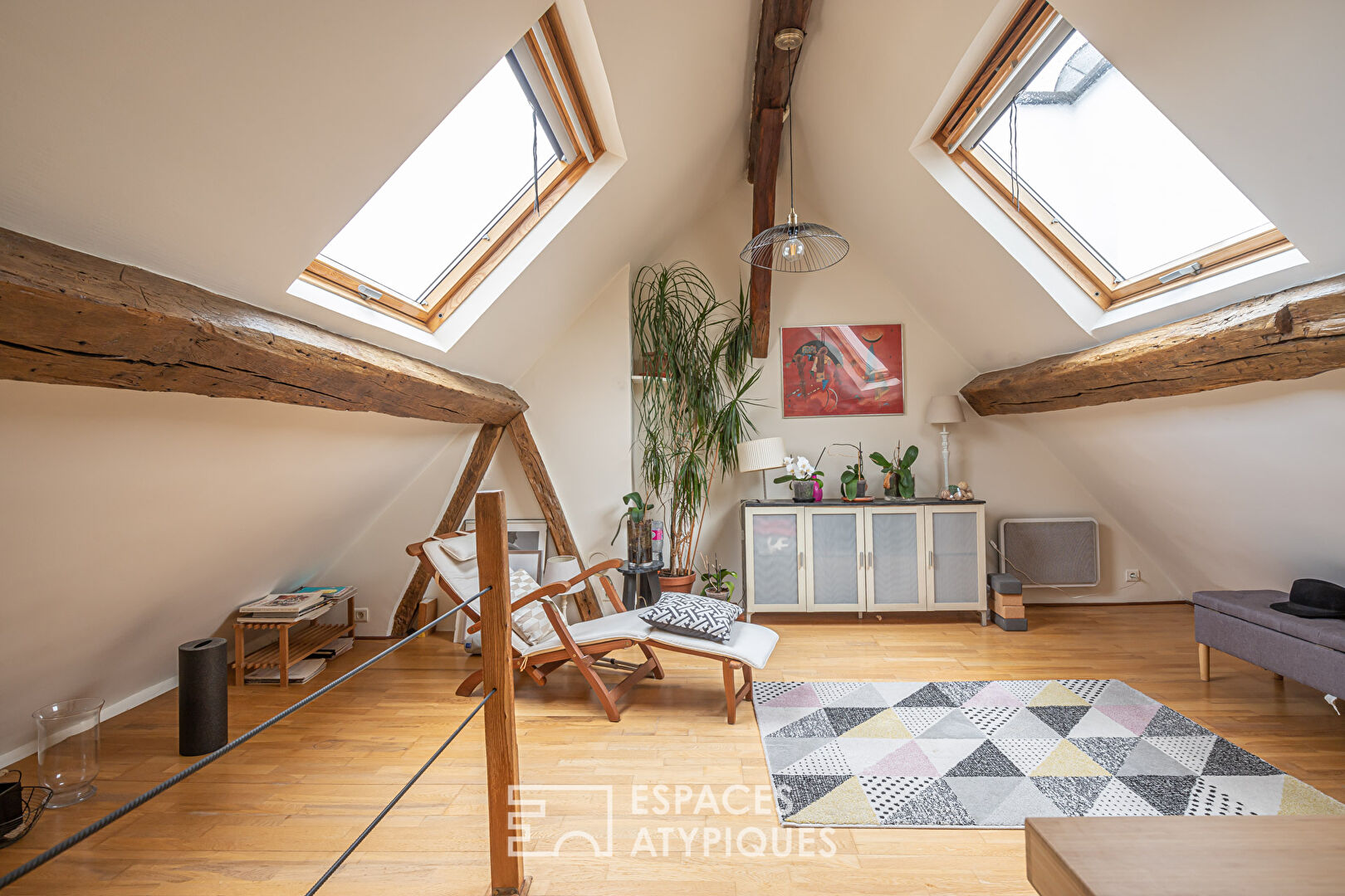 Attic duplex on the top floor