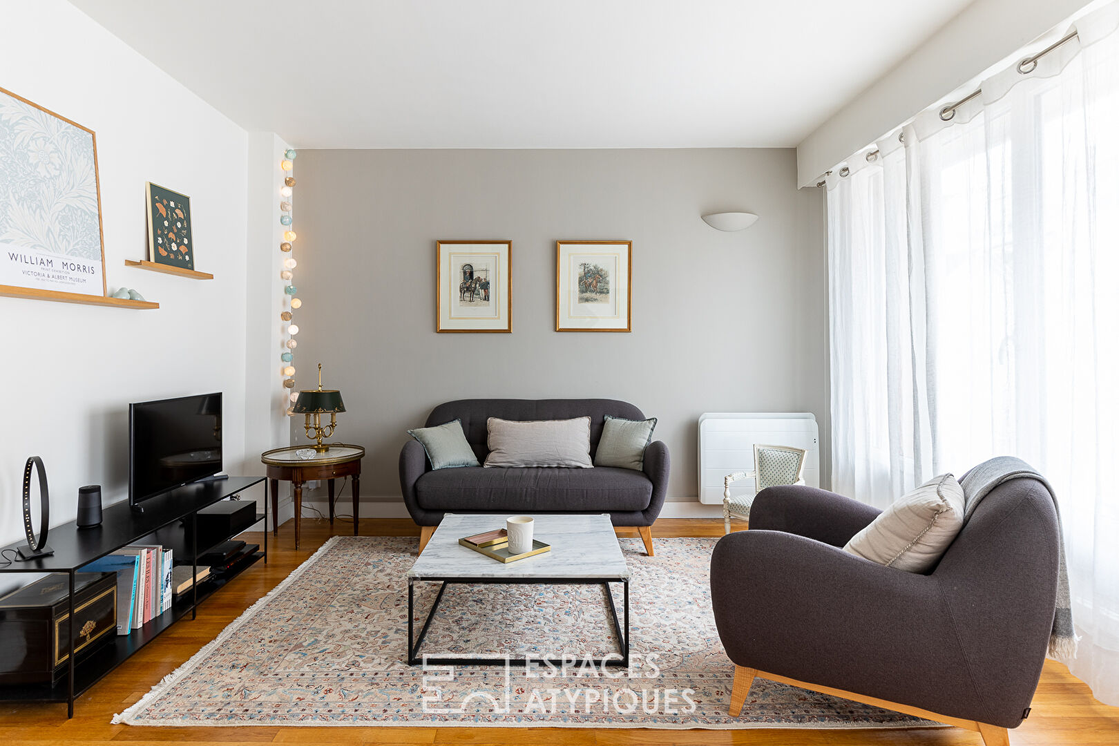 Appartement traversant avec balcon