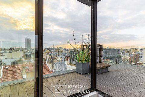 Roof top en duplex avec double terrasses et vue vertigineuse sur Paris