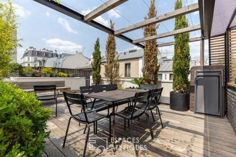 Architect’s house with patio, balcony, terrace and roof-top