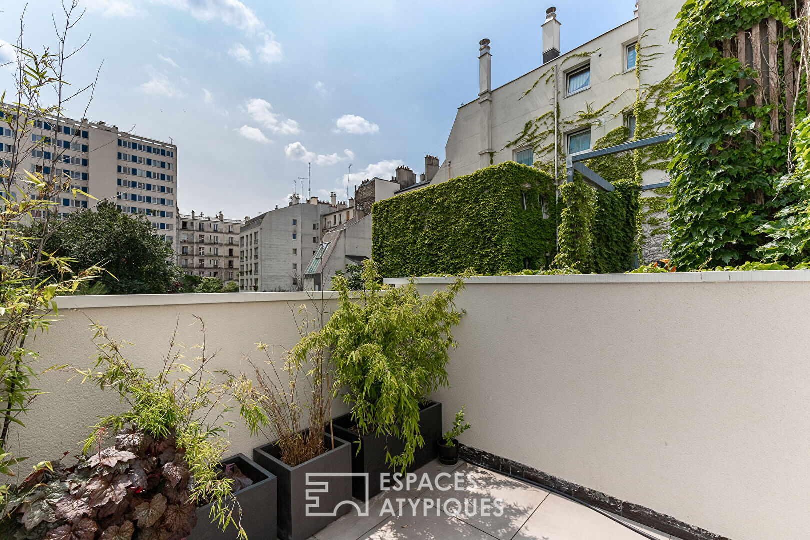 Architect’s house with patio, balcony, terrace and roof-top