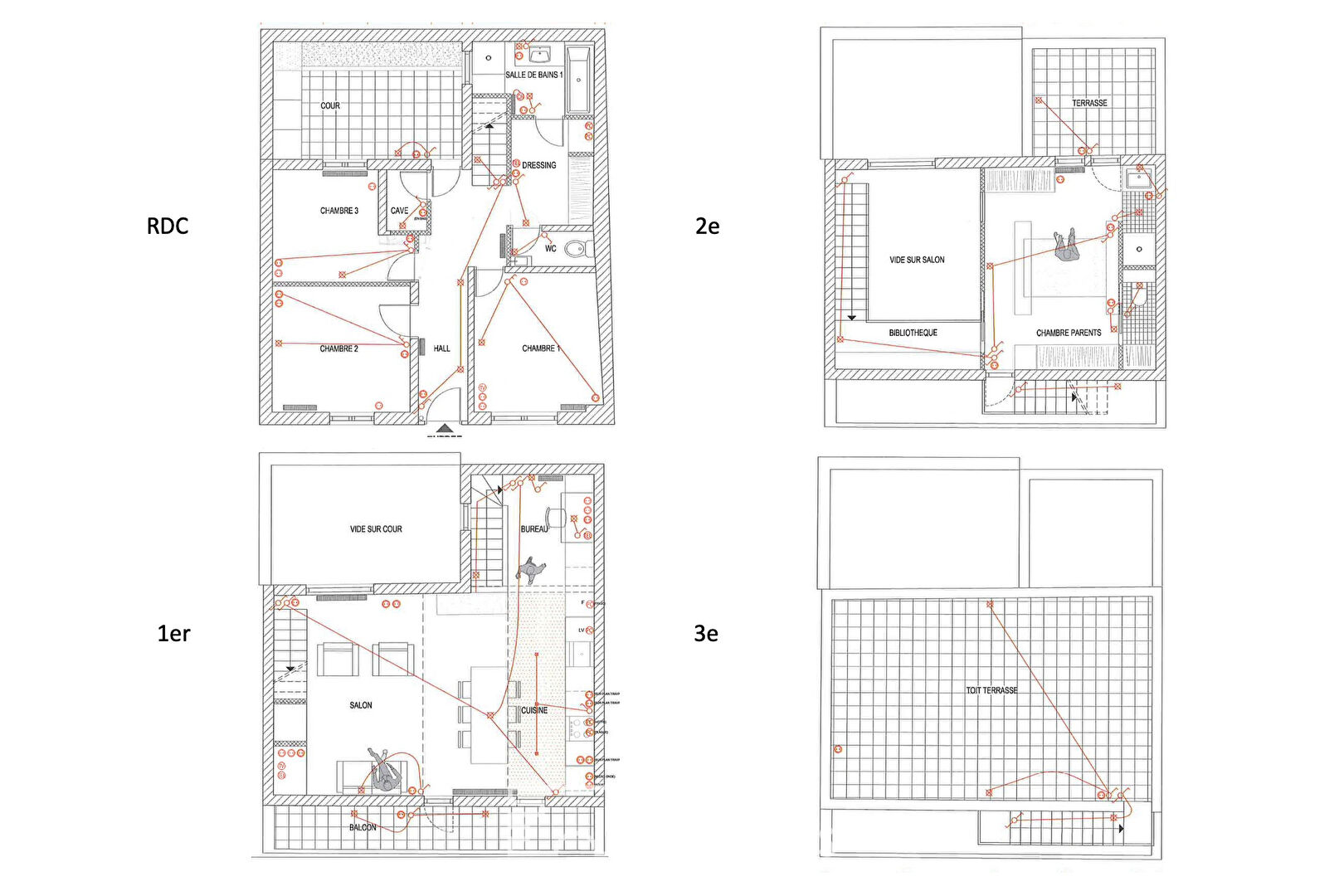 Architect’s house with patio, balcony, terrace and roof-top