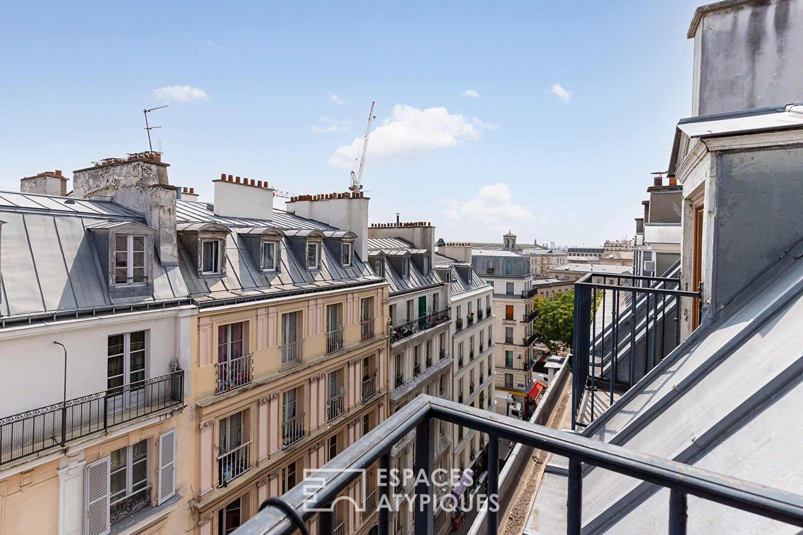 Top floor studio with balconies