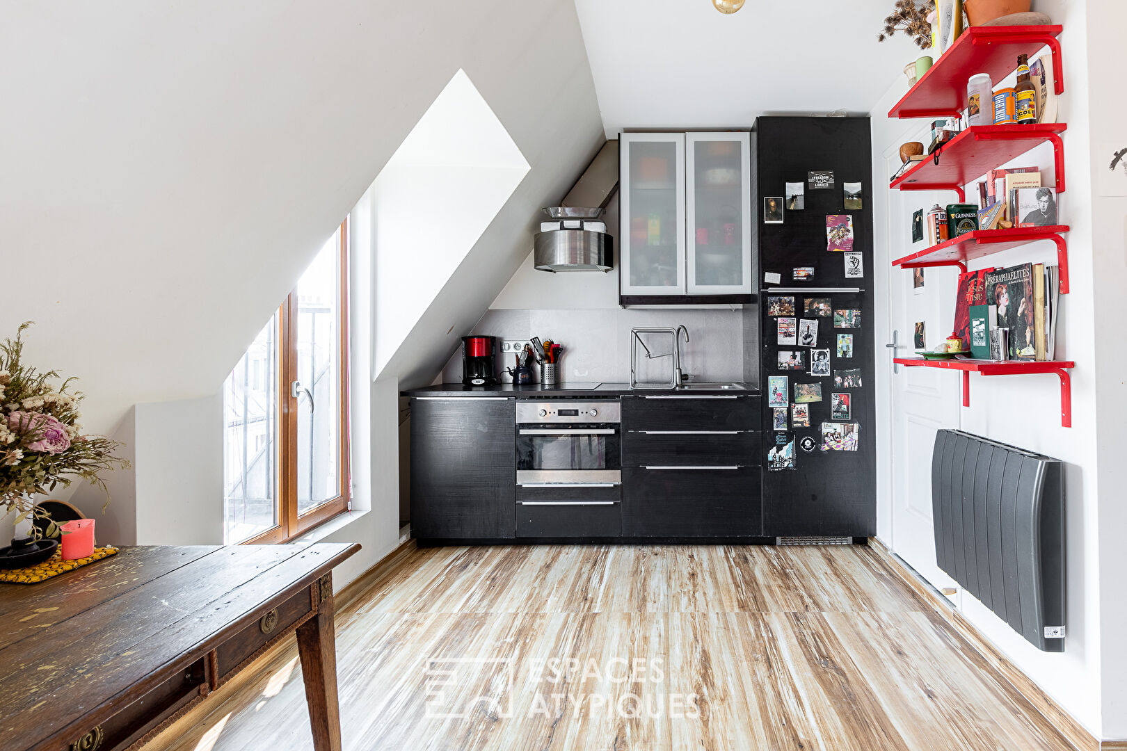 Top floor studio with balconies